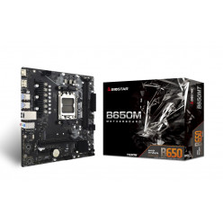 BIOSTAR B650MT, Socket AM5, AMD B650, Dual 2xDDR5-6000, APU AMD graphics, HDMI, DP, 1xPCIe X16, 4xSATA3, RAID, 1xM.2 4.0, 1xPCIe X1, ALC897 7.1 HDA, GbE LAN, 1xUSB-C 3.2 Gen2 header, 6xUSB3.2, mATX